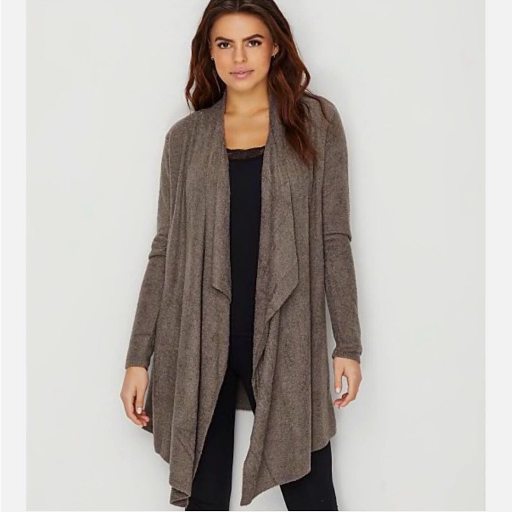 Barefoot Dreams Charcoal Gray Plush Cardigan